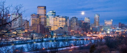 Calgary, Alberta skyline at dusk