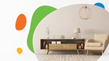 A minimal living room with natural colors