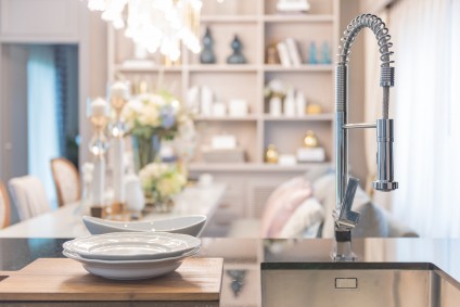 home improvements that hinder flu virus spread prevention Modern kitchen with open concept pantry