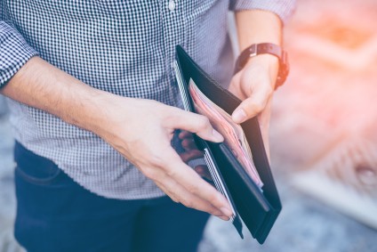 Man opens wallet help with loan help with mortgage