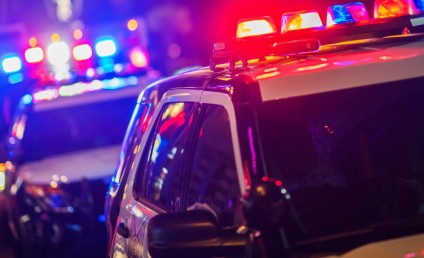 Police cars with lights on crimes against agents