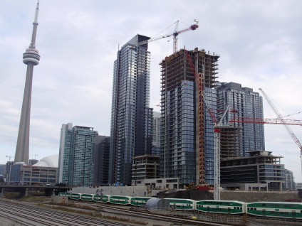 Cluster of high rise buildings under construction