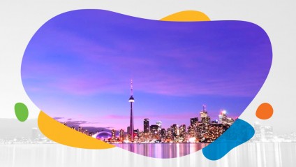 Greater Toronto skyline with CN towner and office condo towers