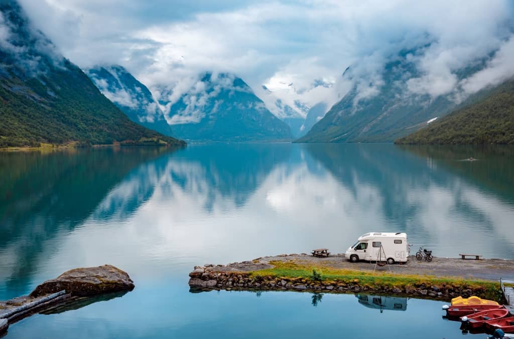 Family vacation travel RV, holiday trip in motorhome, Caravan ca