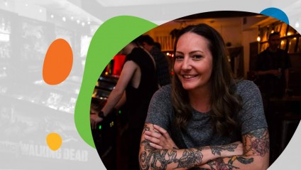 Robyn Harrison, the owner of Cabin Fever, a west end Toronto bar frequented by pinball fanatics.