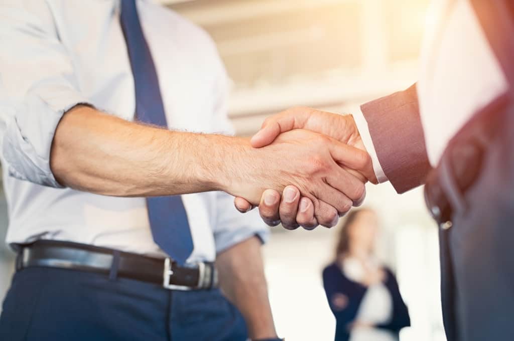 Sale of home complete with handshake