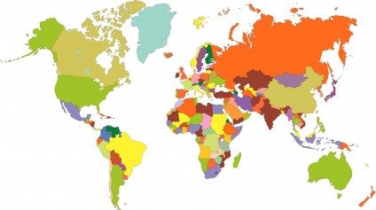 color, colourful map of the world