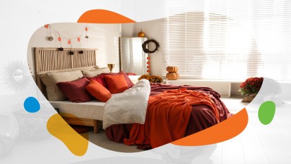 rustic colours and fall decor bedroom
