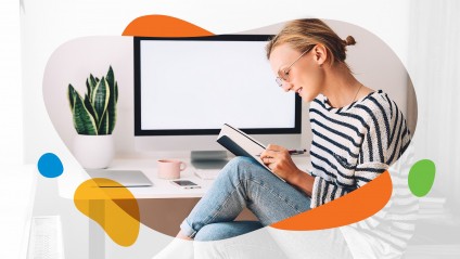 girl does research on computer