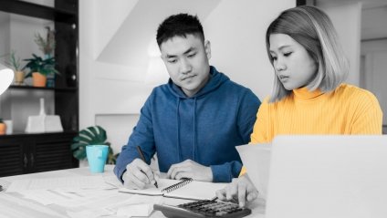 couple reviewing their current mortgage