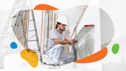 Contractor works on home renovation project