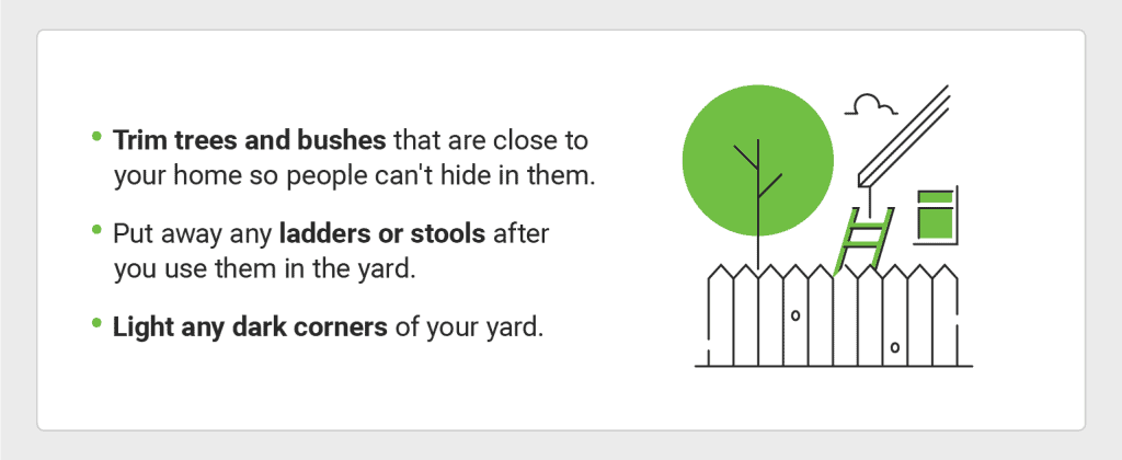 graphic showing how to keep your yard protected