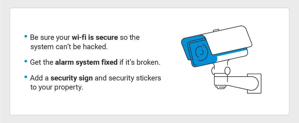 graphic with tips on how to use a security system to your advantage