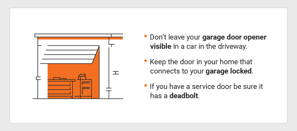 graphic showing tips on how to secure your garage