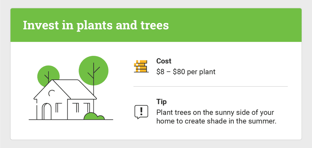 graphic of benefits of trees and plants and their cost