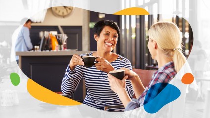 Neighbours enjoy coffee together