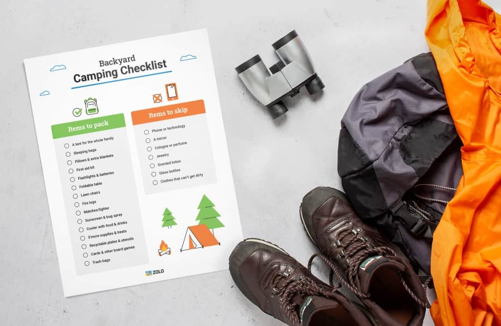 backyard camping checklist for famlies