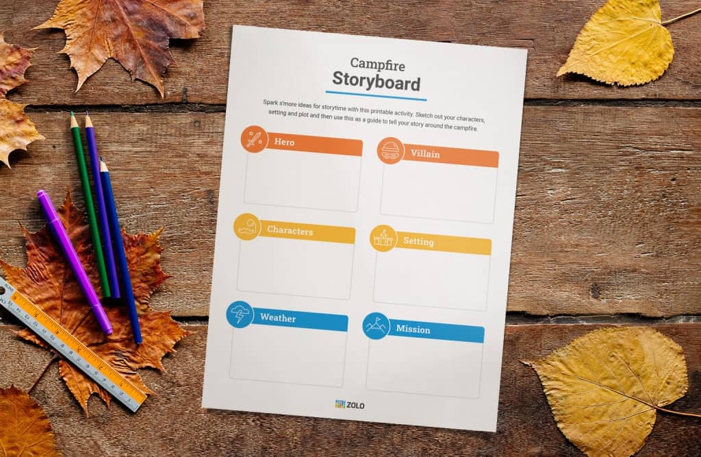 backyard camping storyboard