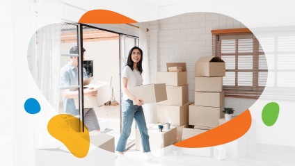Woman moves into new home