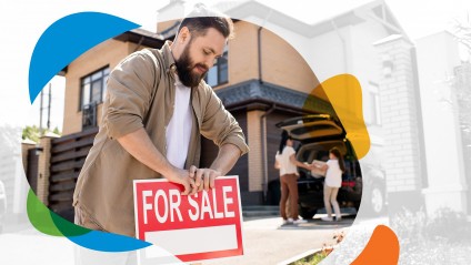 Man puts up for sale sign
