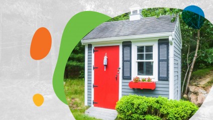 outdoor shed in backyard
