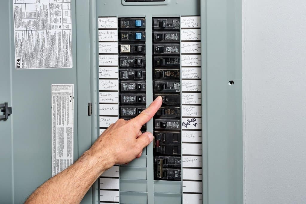 check for a blown circuit breaker in the electrical panel