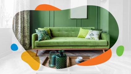 funky green couch
