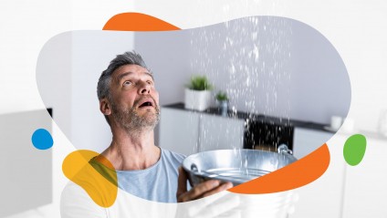 man catches leak in home