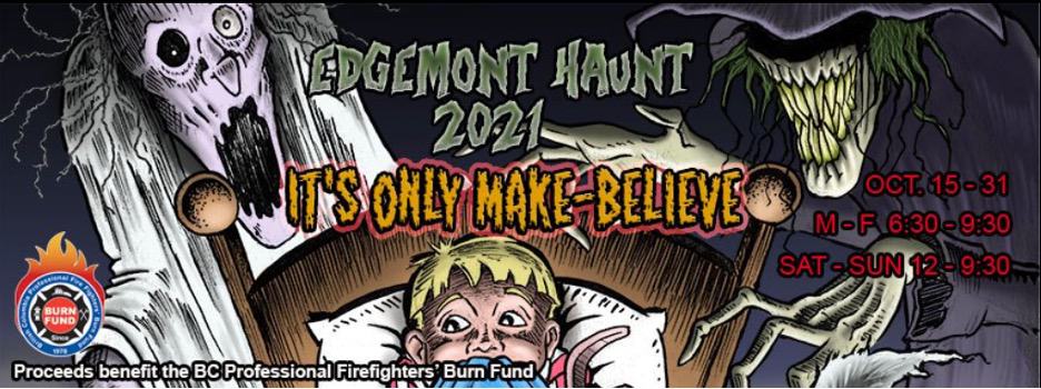scared child in bed surrounded by monsters, edgemont haunt 2021