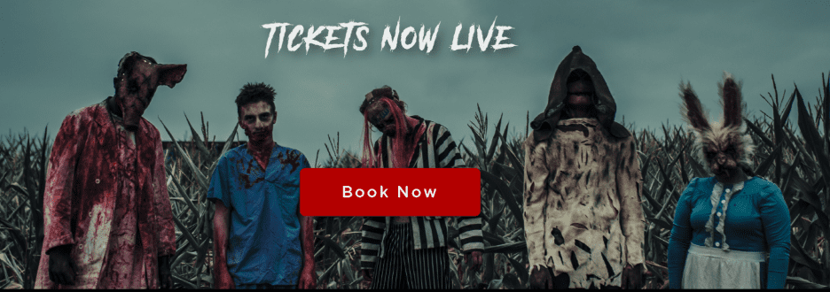 people dressed for halloween with booking information