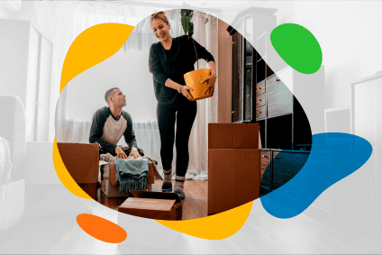 couple holding boxes
