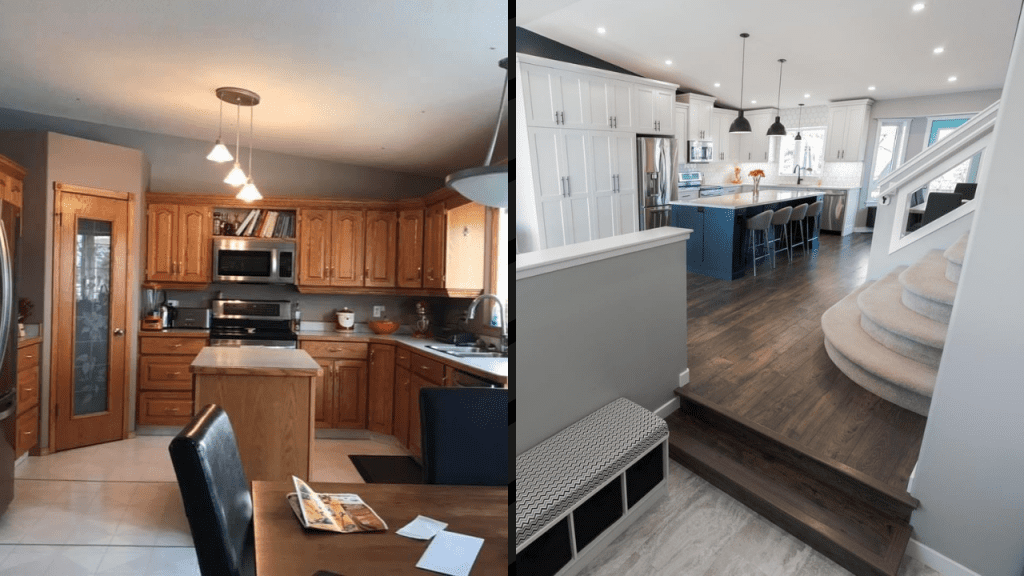 Kitchen renovation before and after