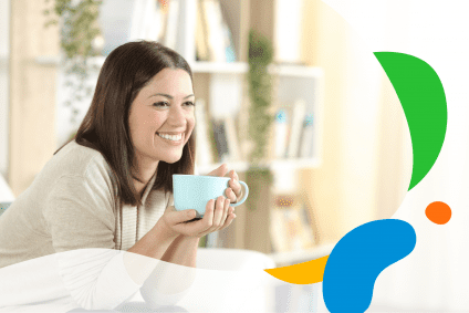 woman drinking tea alone