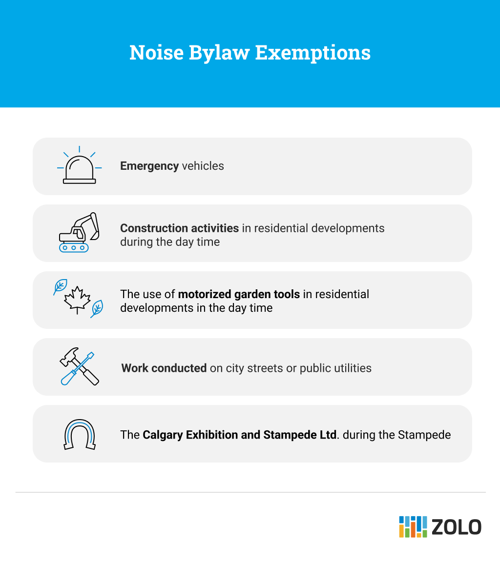 Calgary noise bylaw exemptions