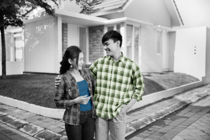 Couple buying house