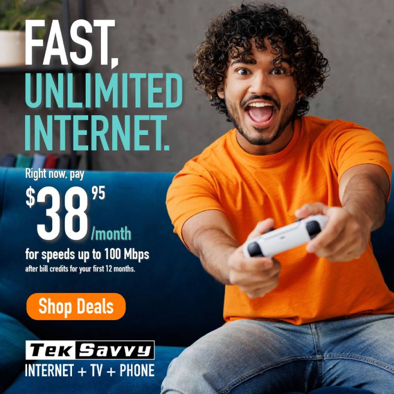 TekSavvy fast, unlimited internet. Speeds up to 100 Mbps for $38.95 per month after bill credits for the first 12 months. Shop deals.